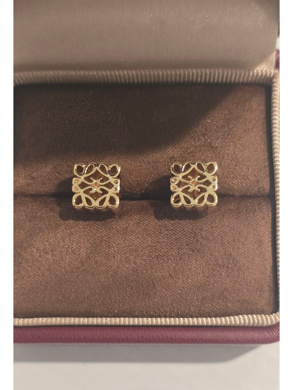 Geometric Anagram Stud Earrings, 24K Gold Plated Brass, Waterproof Minimalist